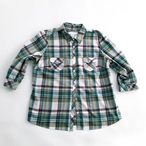 Sonoma Life + Style Womens plaid button front top